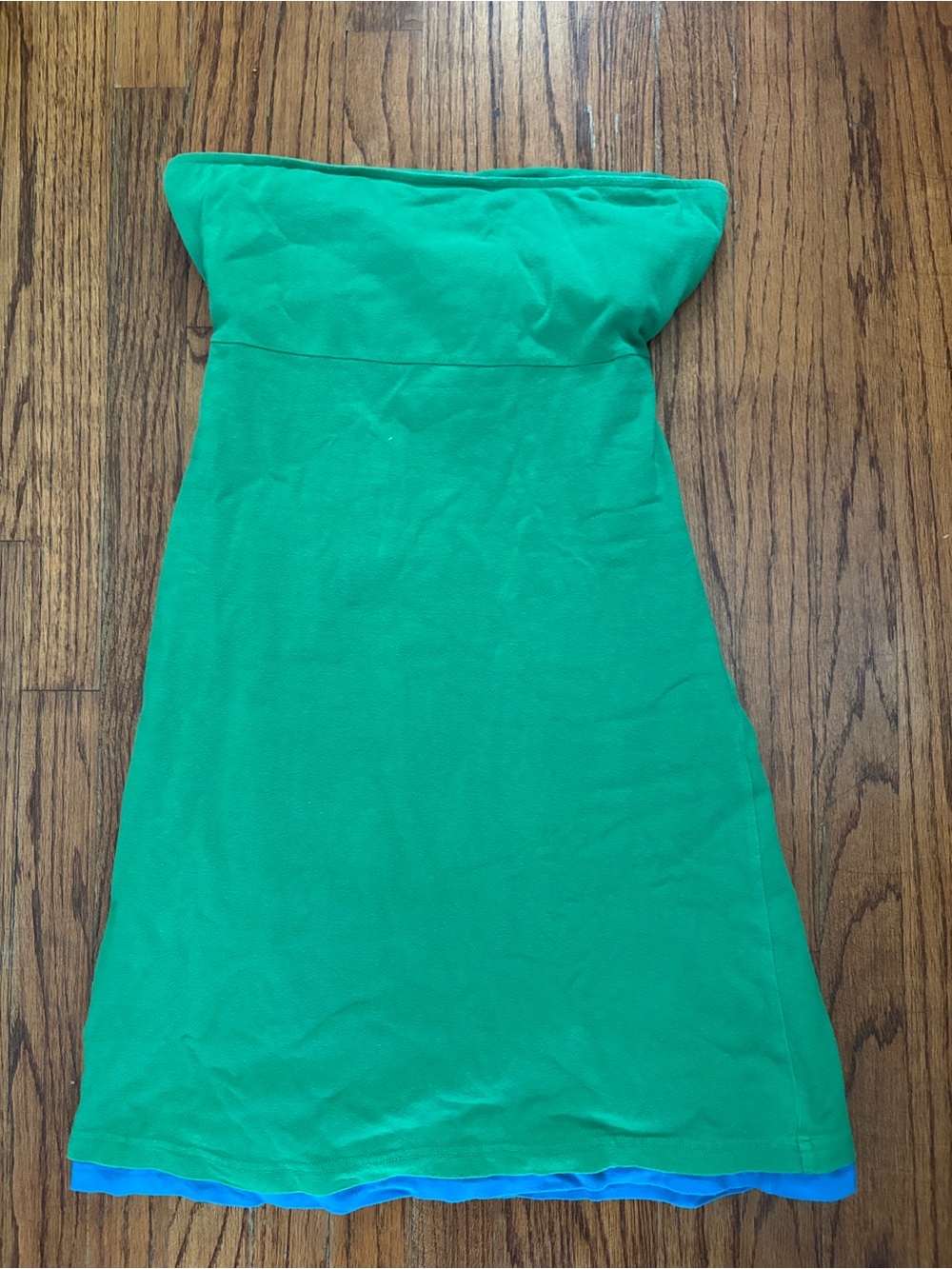 Vintage Y2K Era Victoria Secret Moda International Blue Lining Strapless Dress
